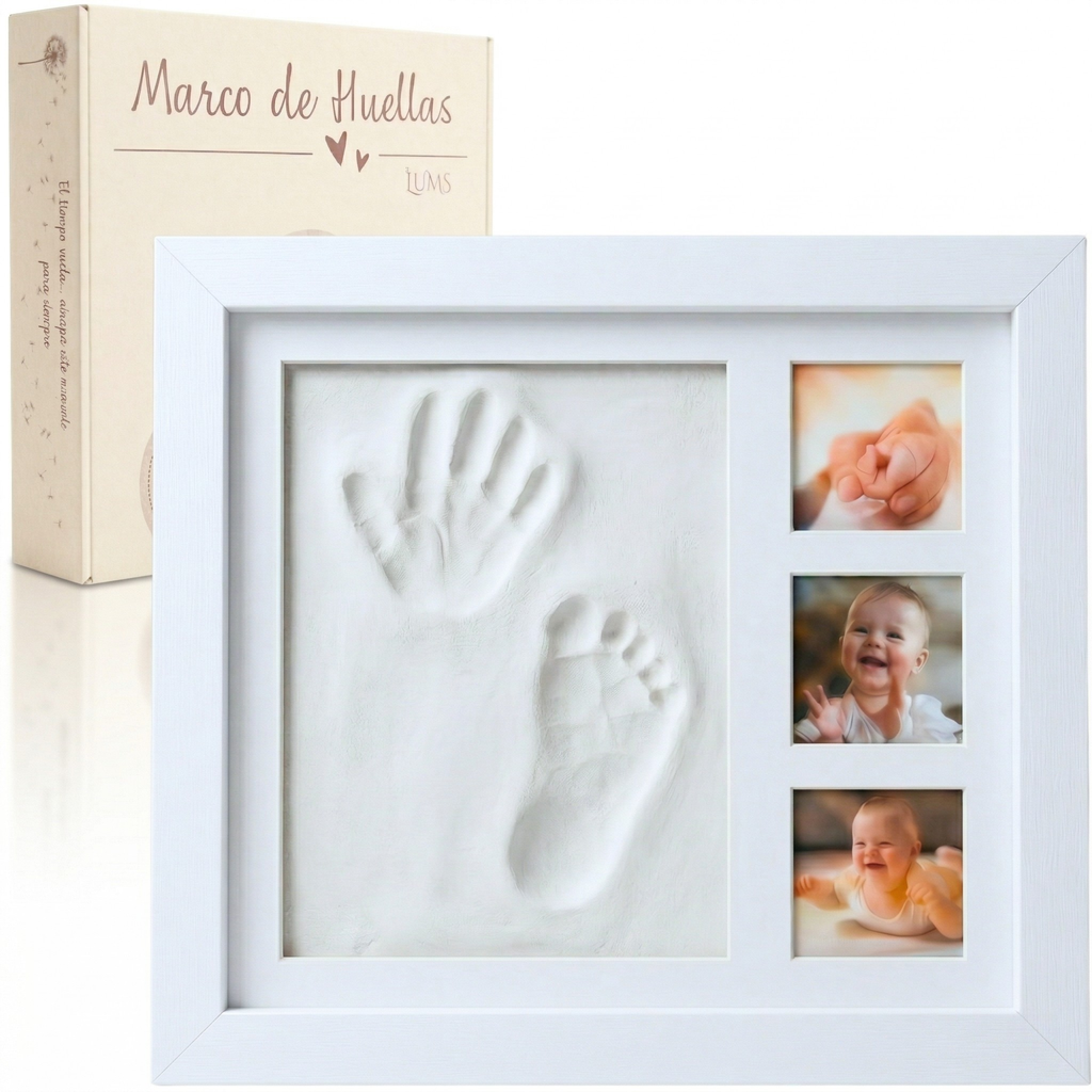 Marco Huellas Bebé Recién Nacido con Arcilla Flexible
